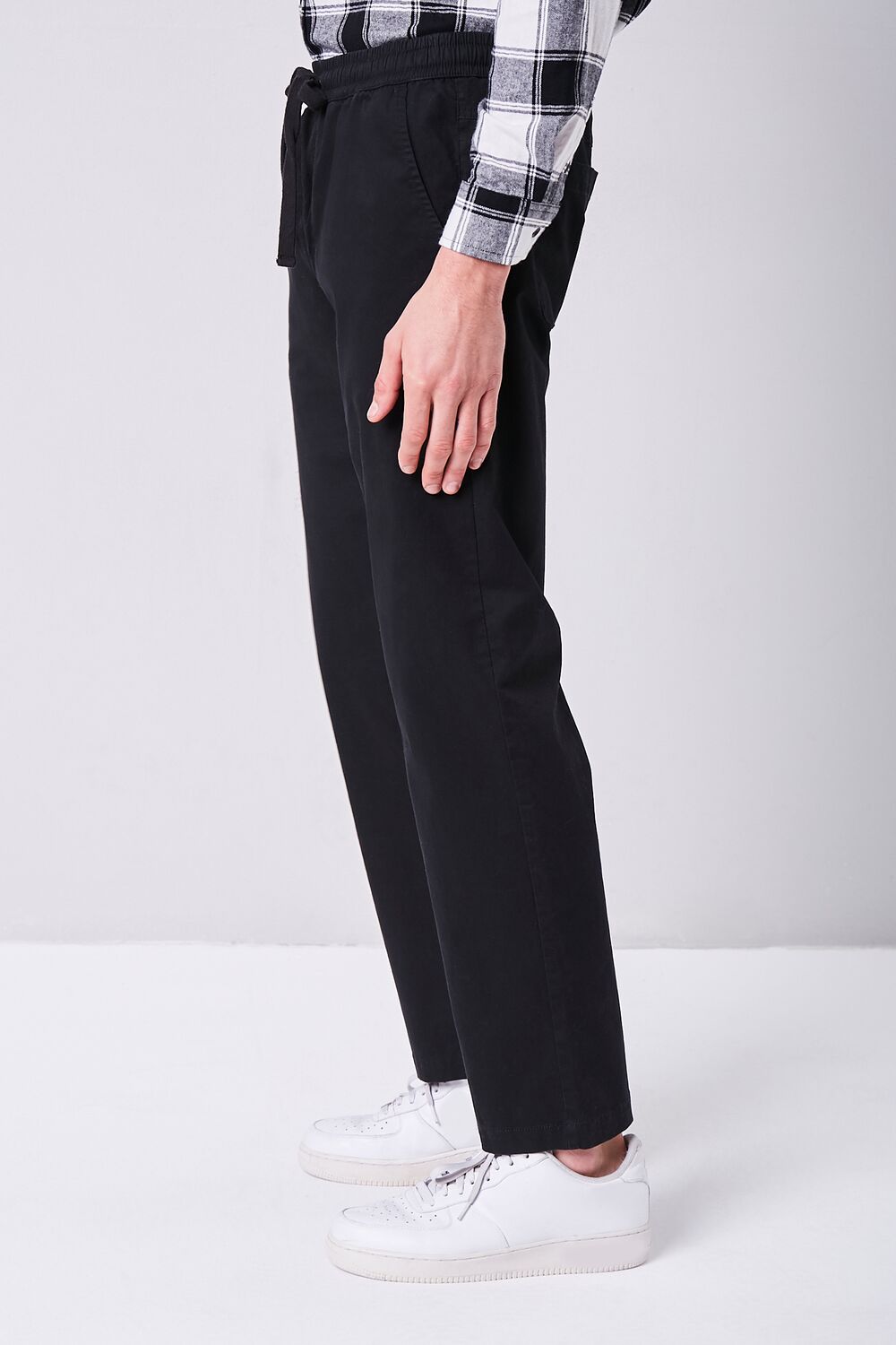  Forever 21 Drawstring Tapered Pants - khaki - Bonton