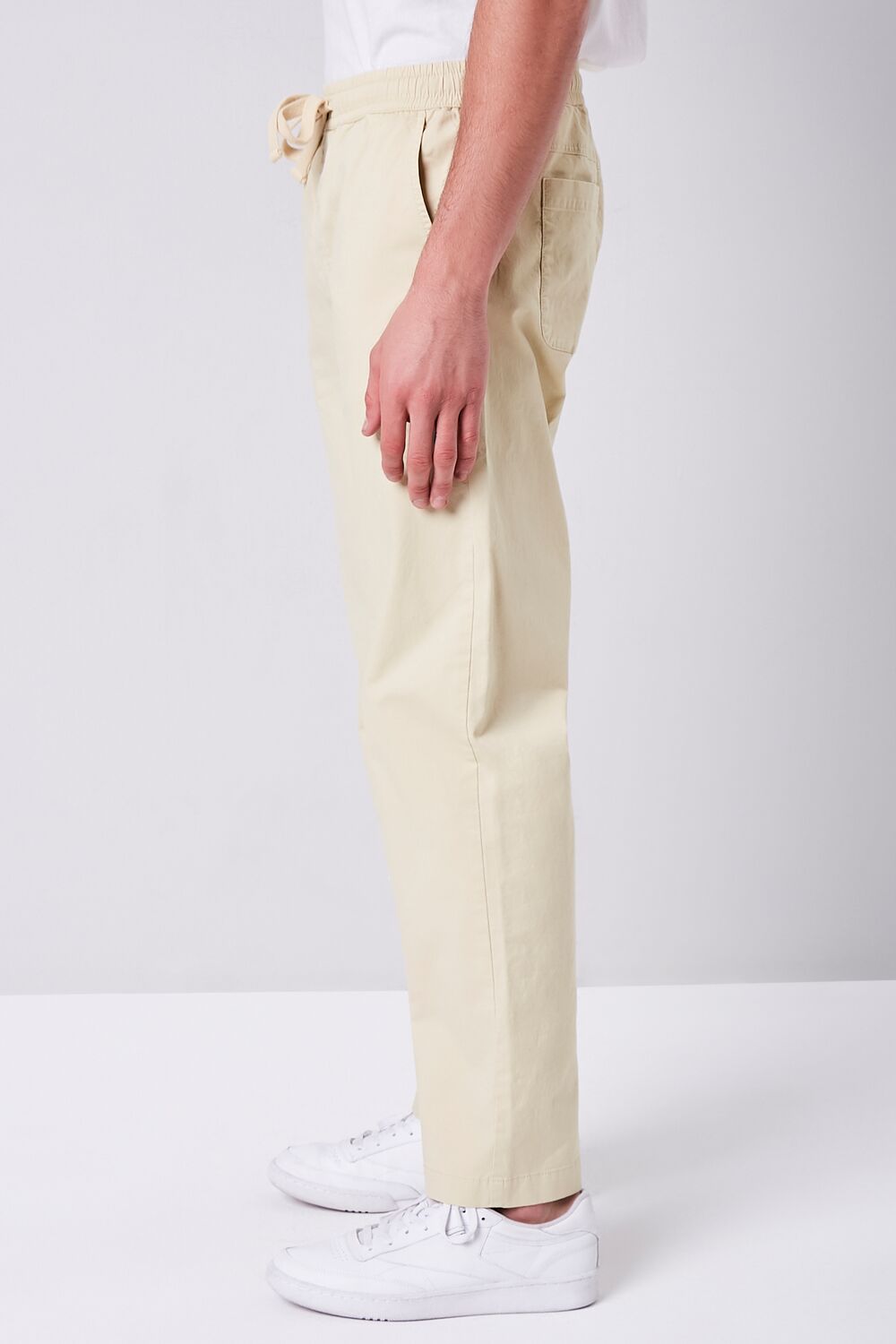 Forever 21 Drawstring Tapered Pants - khaki - Bonton