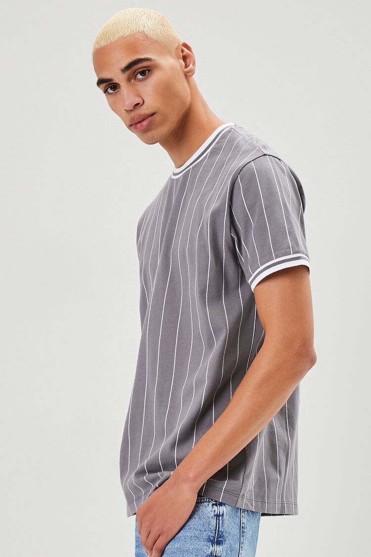 Forever 21 Pinstriped Ringer Tee - khaki white - Bonton