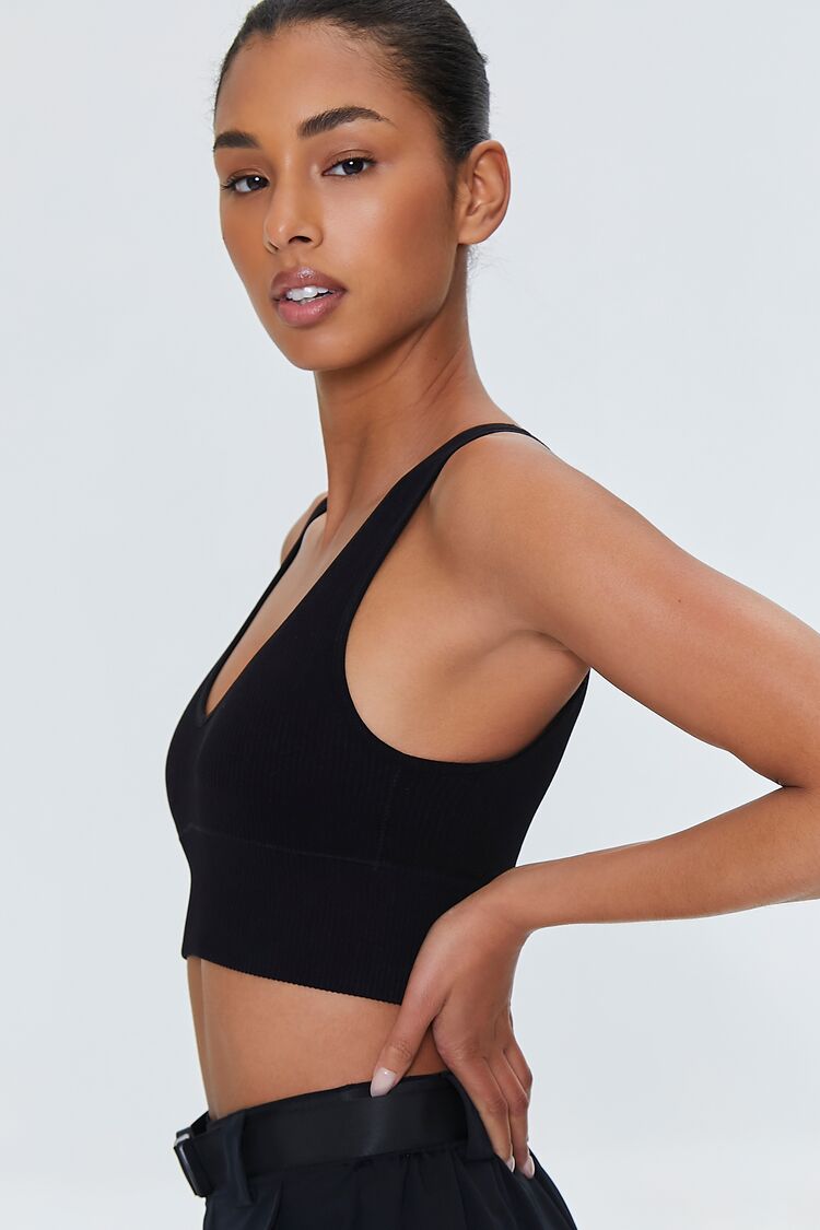  Forever 21 Seamless Longline Sports Bra - black - Bonton
