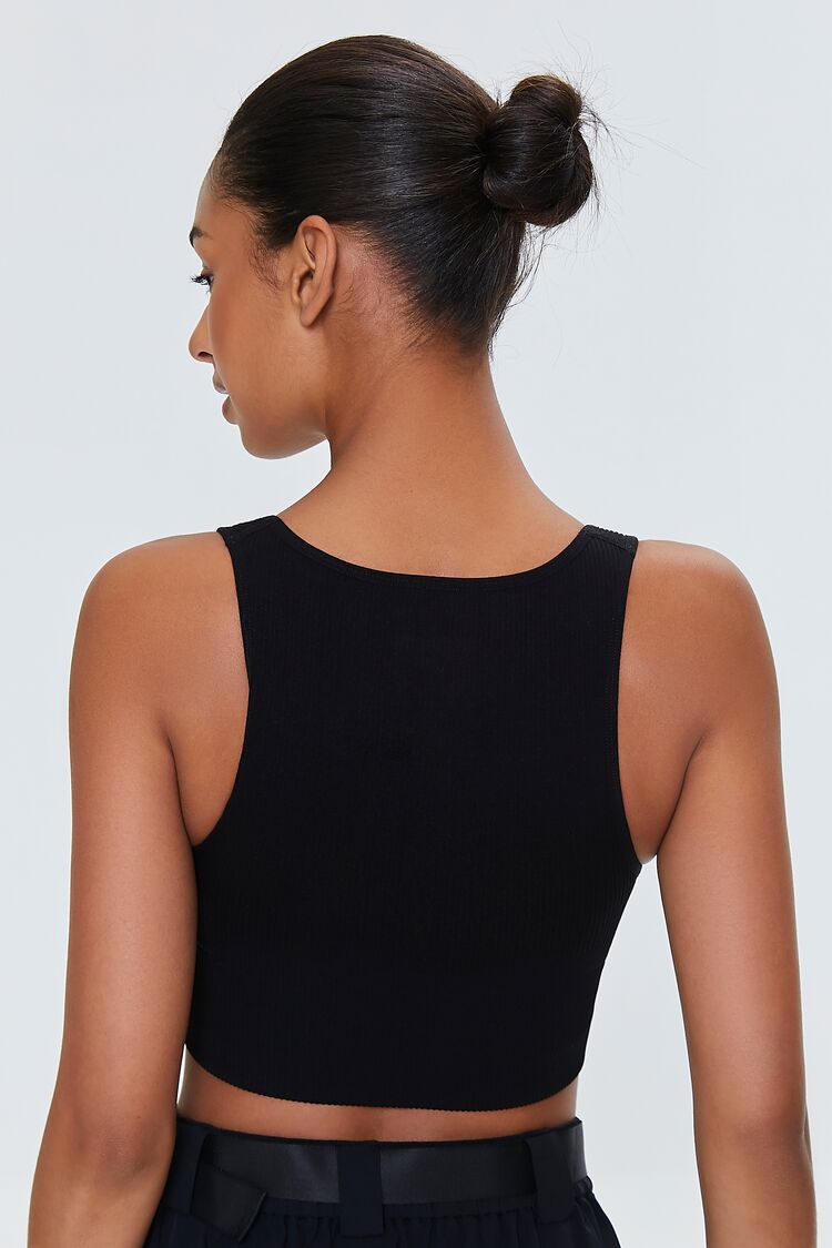  Forever 21 Seamless Longline Sports Bra - black - Bonton