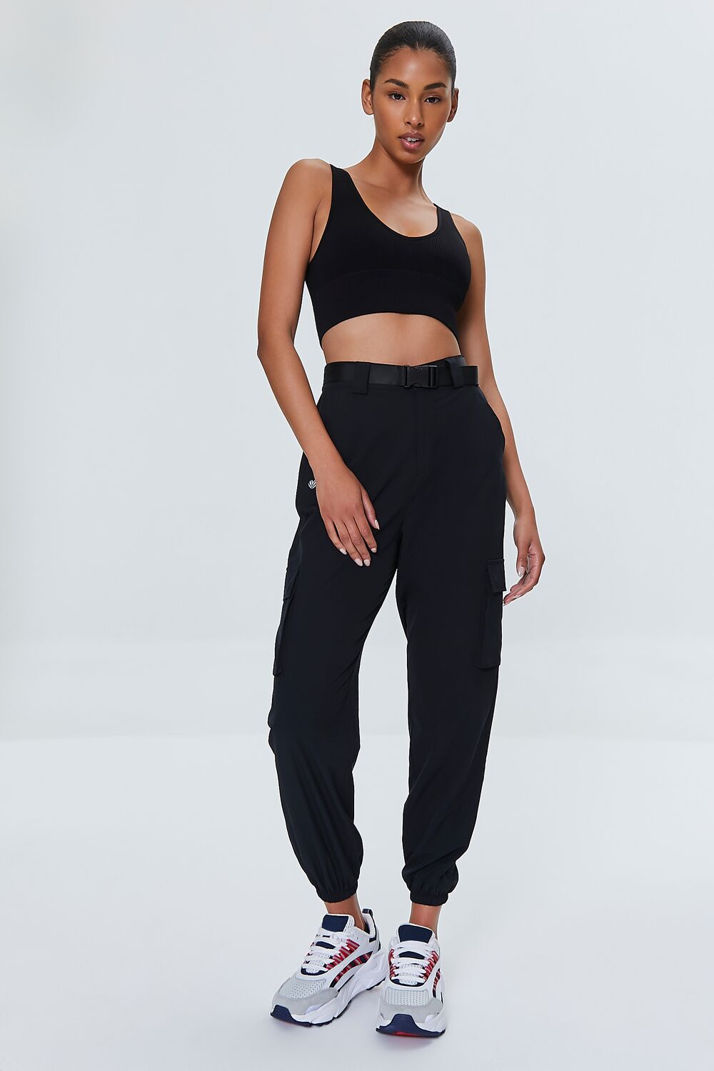  Forever 21 Seamless Longline Sports Bra - black - Bonton