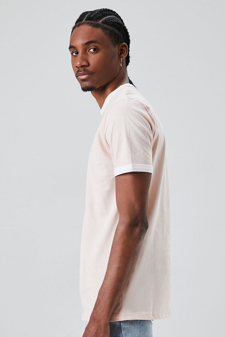  Forever 21 Crew Neck Ringer Tee - dusty blue white - Bonton
