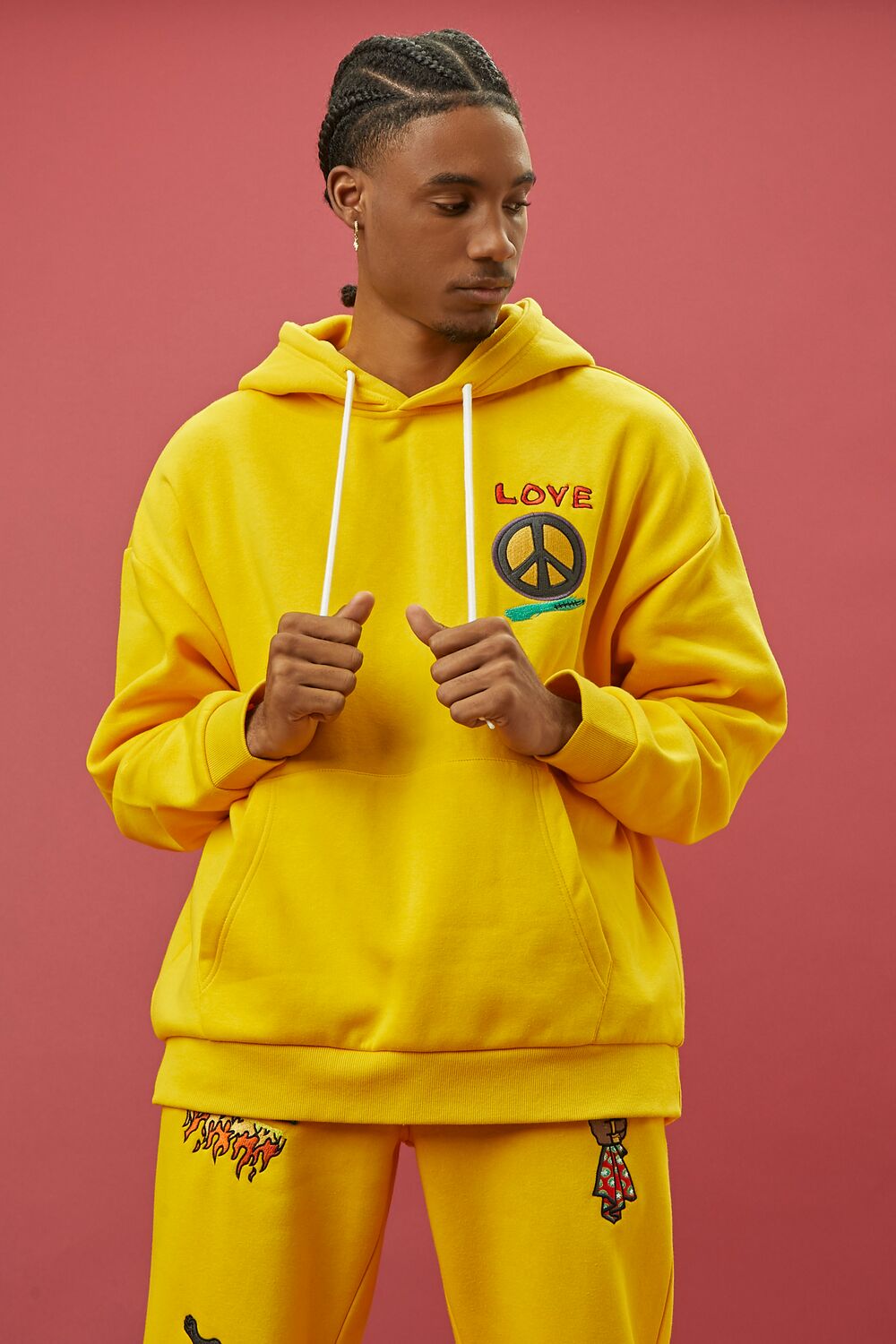 Forever 21 Ron Bass For The Culture Hoodie - yellow multi - Bonton