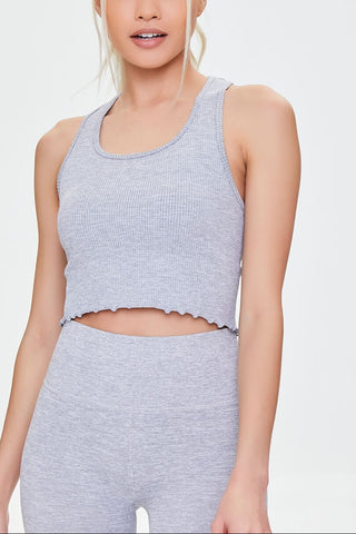 Active Seamless Lettuce-Edge Crop Top