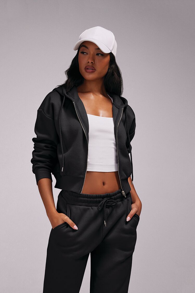  Forever 21 Basic Fleece Zip-Up Hoodie - heather grey - Bonton