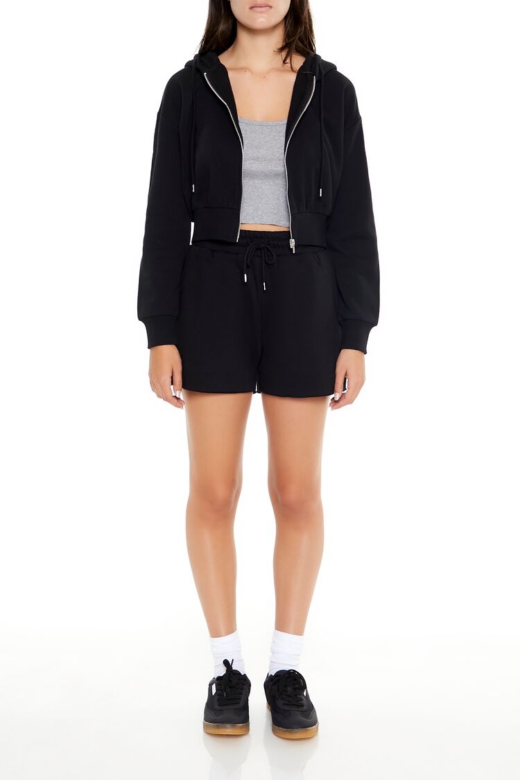  Forever 21 Basic Fleece Zip-Up Hoodie - heather grey - Bonton