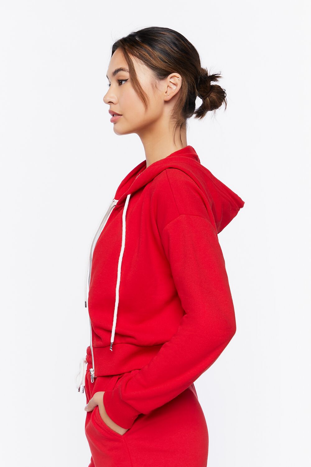  Forever 21 Basic Fleece Zip-Up Hoodie - heather grey - Bonton