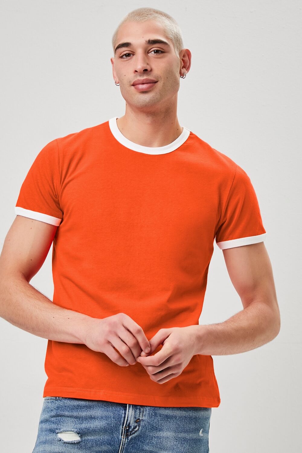  Forever 21 Crew Neck Ringer Tee - black white - Bonton