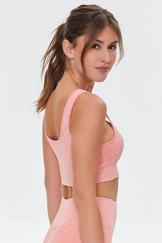 Ribbed Mineral Wash Sports Bra