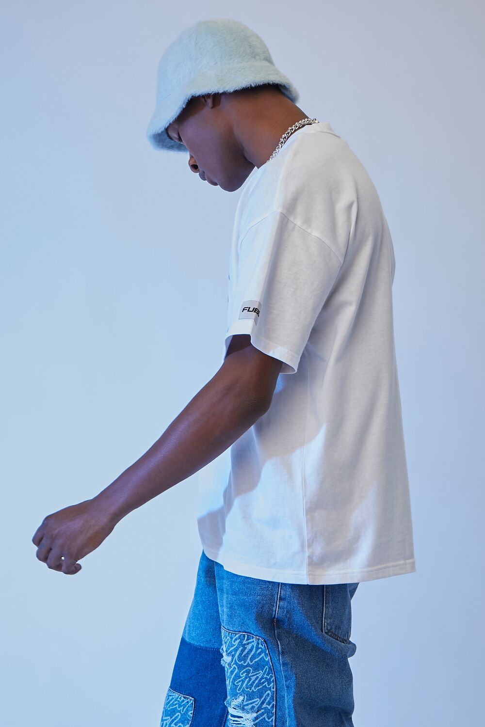  Forever 21 FUBU Graphic Tee - white blue - Bonton