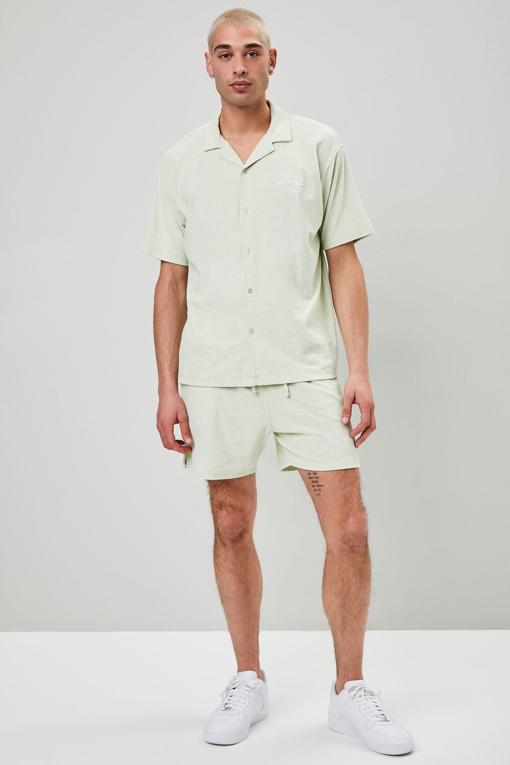  Forever 21 Embroidered Casbah Palace Shirt - mint white - Bonton