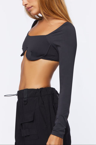 Long-Sleeve Crop Top
