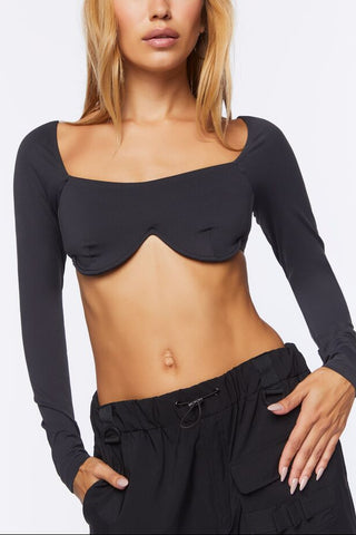 Long-Sleeve Crop Top