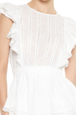 Clip Dot Lace Ruffled Mini Dress