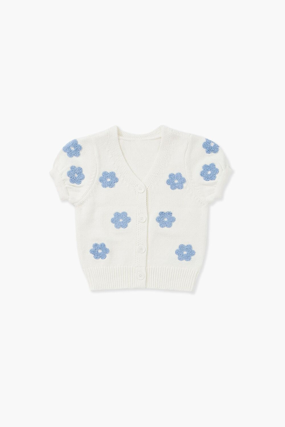  Forever 21 Girls Floral Cardigan Sweater (Kids) - white multi - Bonton