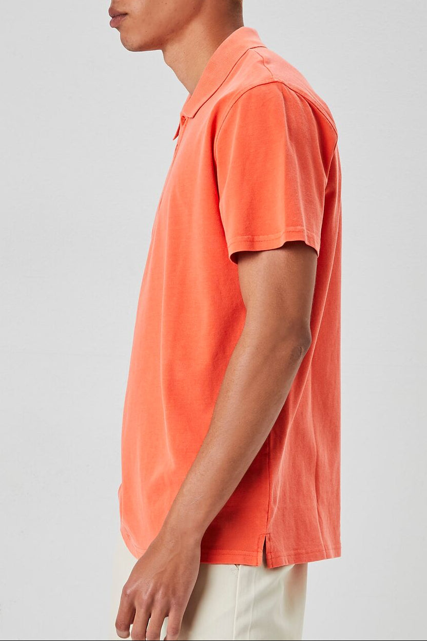  Forever 21 Vented-Hem Polo Shirt - red - Bonton