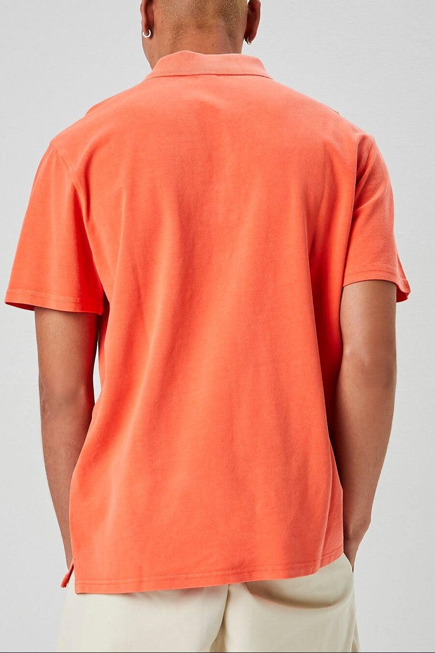  Forever 21 Vented-Hem Polo Shirt - red - Bonton