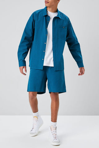 Seersucker Drawstring Shorts