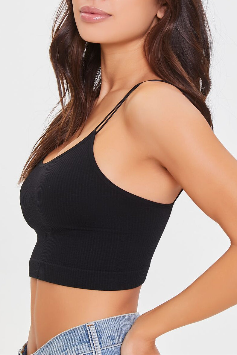  Forever 21 Dual Cami Strap Bralette - white - Bonton