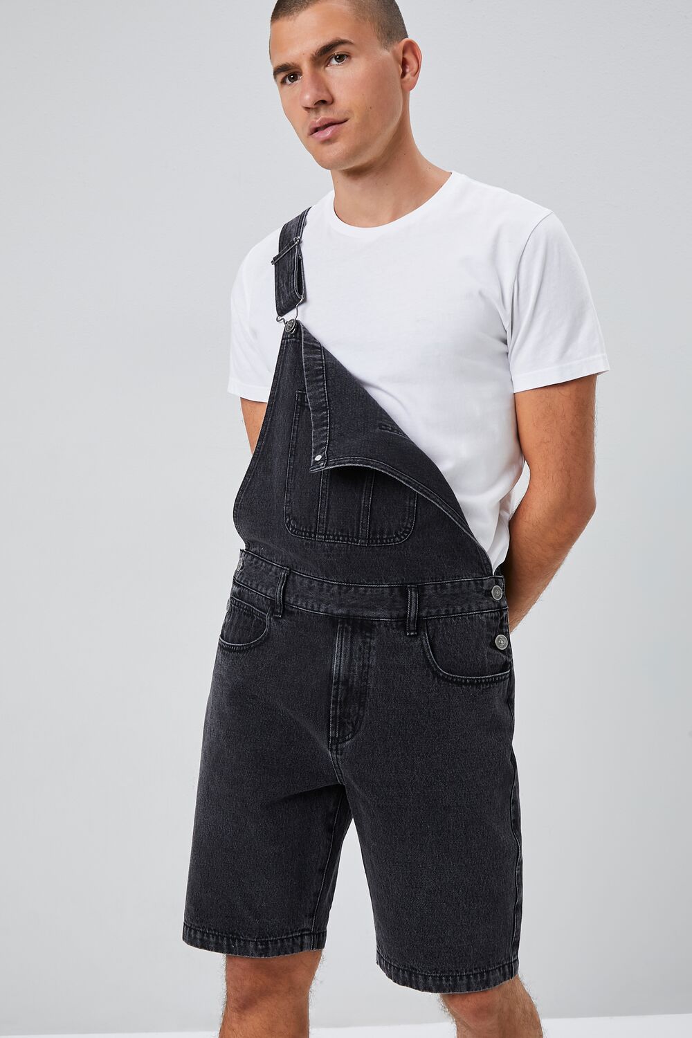  Forever 21 Denim Overall Shorts - black - Bonton
