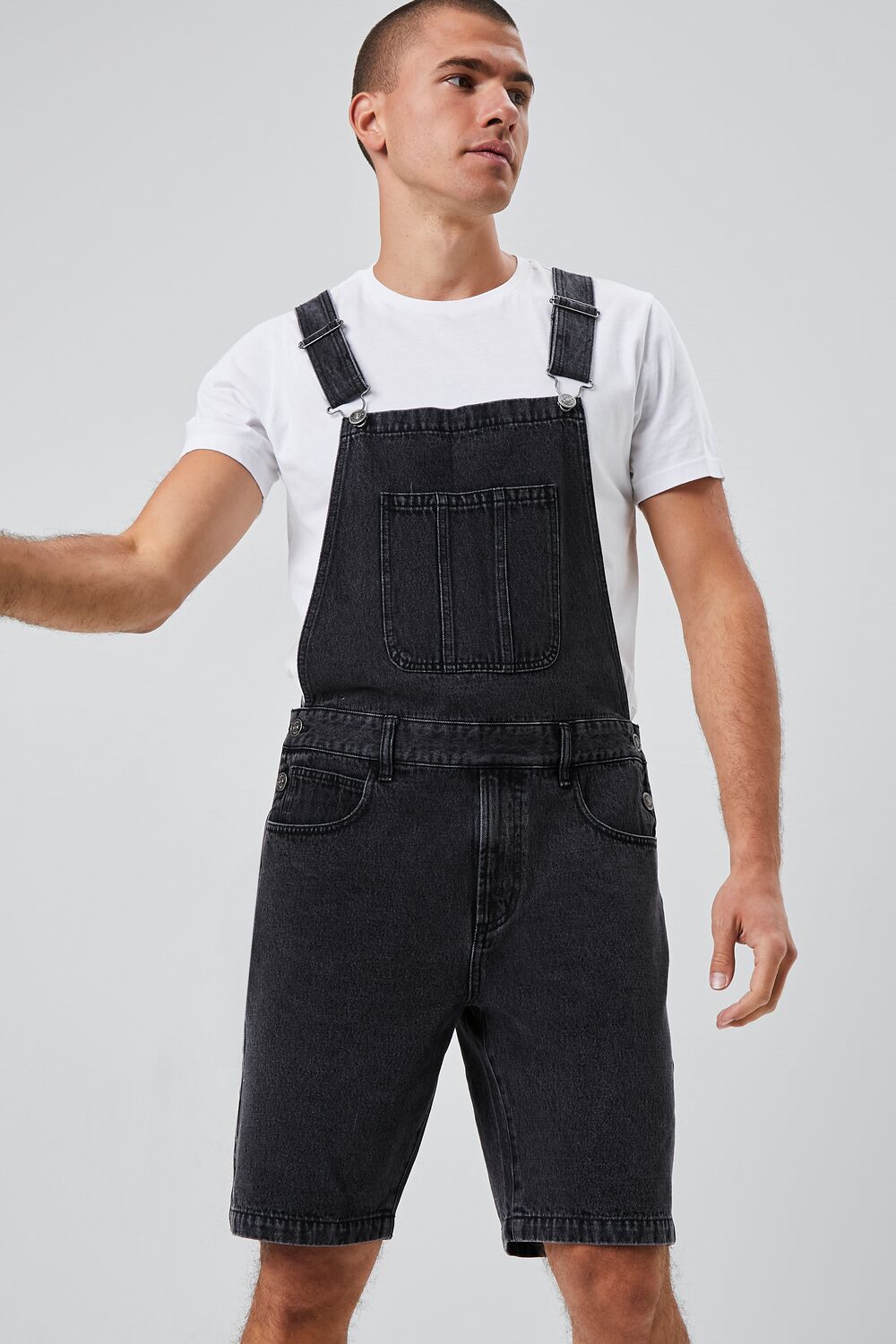  Forever 21 Denim Overall Shorts - black - Bonton