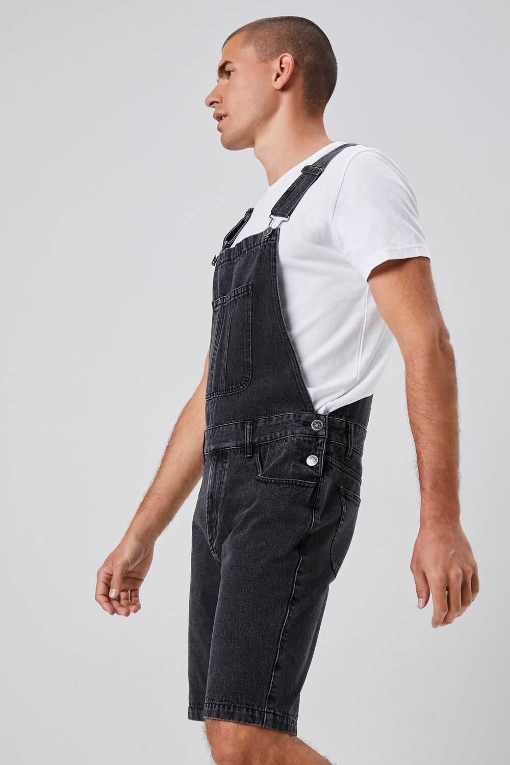  Forever 21 Denim Overall Shorts - black - Bonton