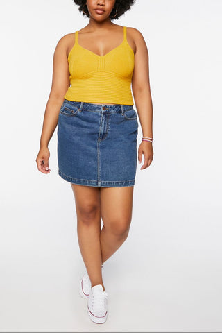 Plus Size Sweater-Knit Cropped Cami