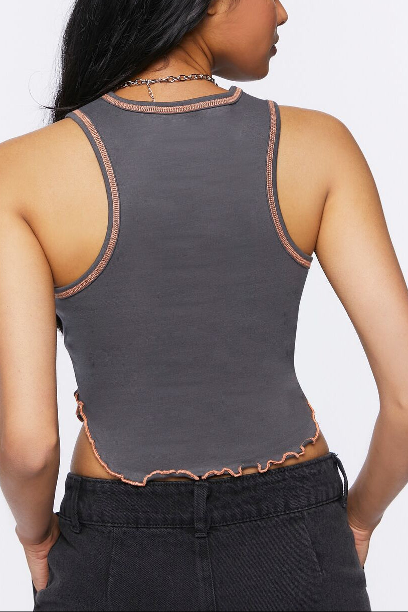  Forever 21 Def Leppard Graphic Tank Top - grey multi - Bonton