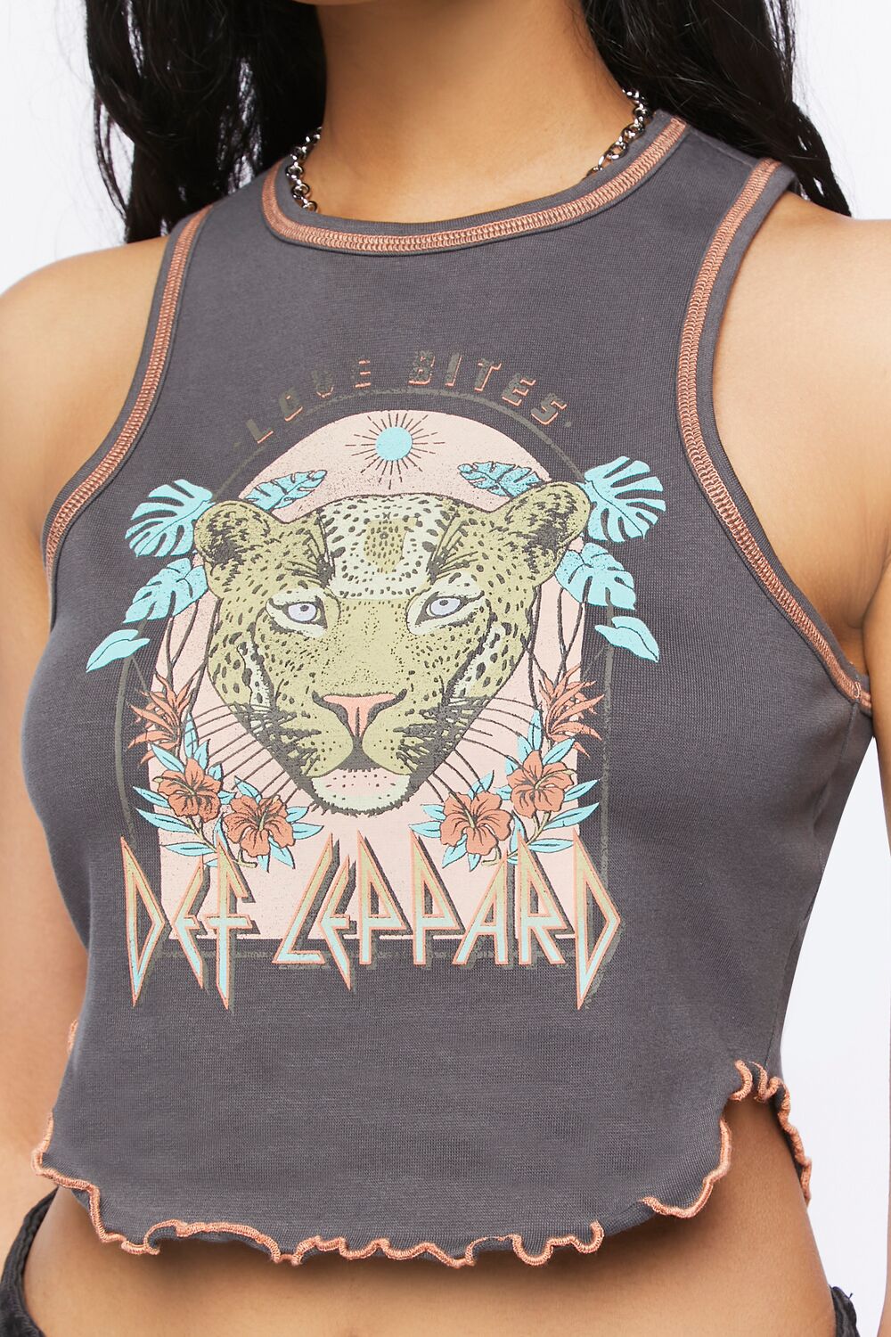  Forever 21 Def Leppard Graphic Tank Top - grey multi - Bonton