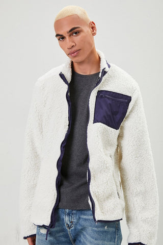 Faux Shearling Zip-Up Jacket