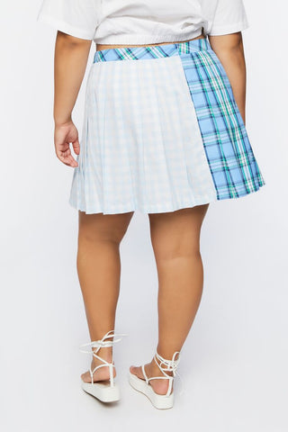 Plus Size Reworked Plaid Mini Skirt