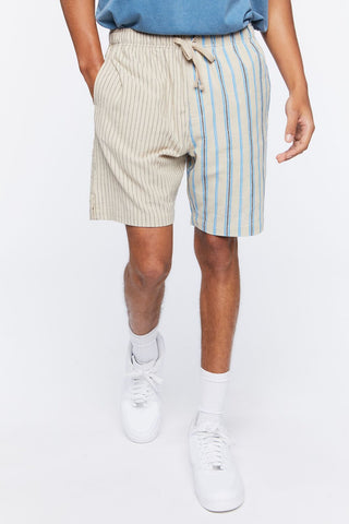 Reworked Striped Drawstring Shorts