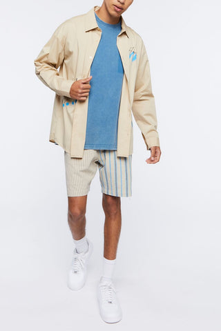 Reworked Striped Drawstring Shorts