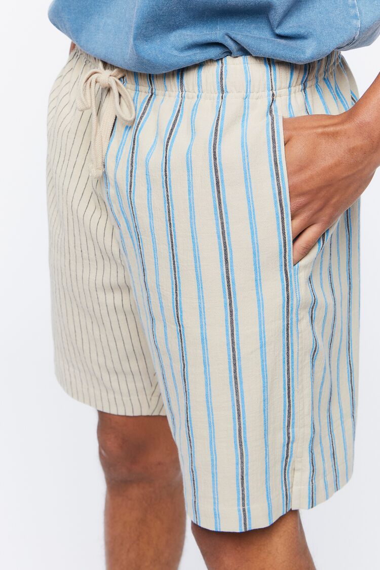  Forever 21 Reworked Striped Drawstring Shorts - taupe-multi - Bonton