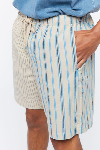 Reworked Striped Drawstring Shorts