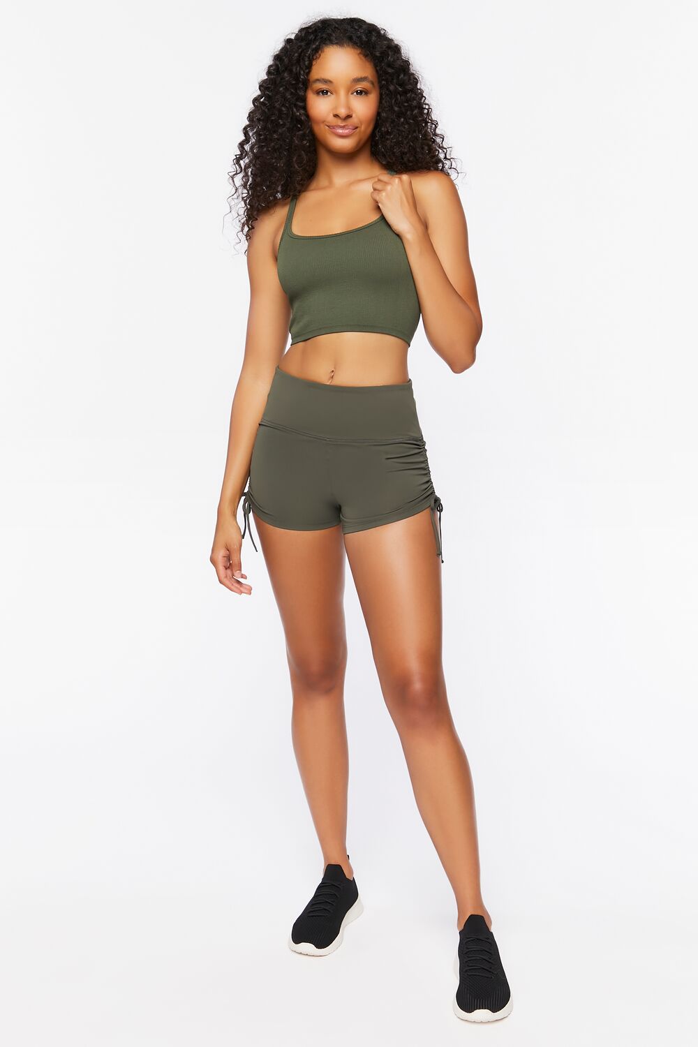  Forever 21 Seamless Caged-Back Sports Bra - cypress - Bonton