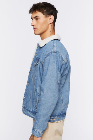 Denim Faux Shearling Jacket