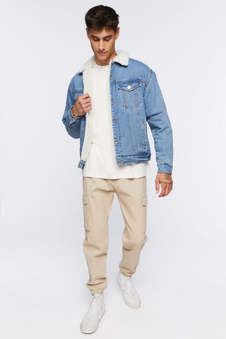 Denim Faux Shearling Jacket