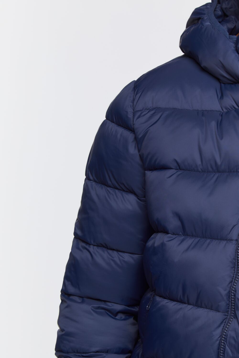  Forever 21 Hooded Zip-Up Puffer Jacket - navy-swatch - Bonton