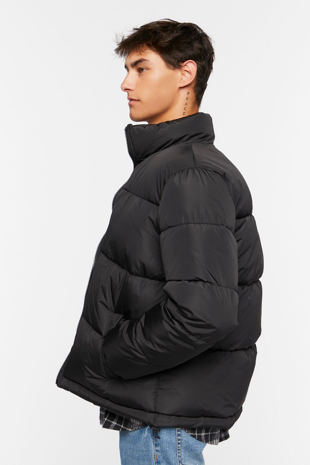  Forever 21 Quilted Puffer Jacket - black-swatch - Bonton