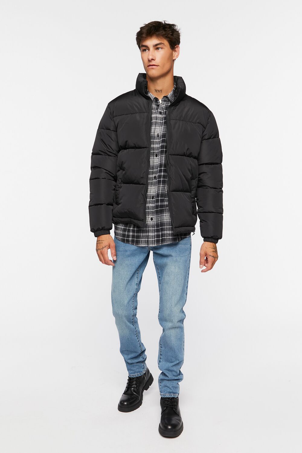  Forever 21 Quilted Puffer Jacket - black-swatch - Bonton