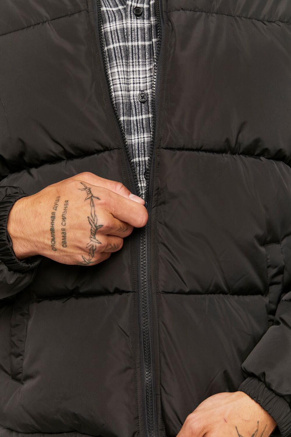  Forever 21 Quilted Puffer Jacket - black-swatch - Bonton