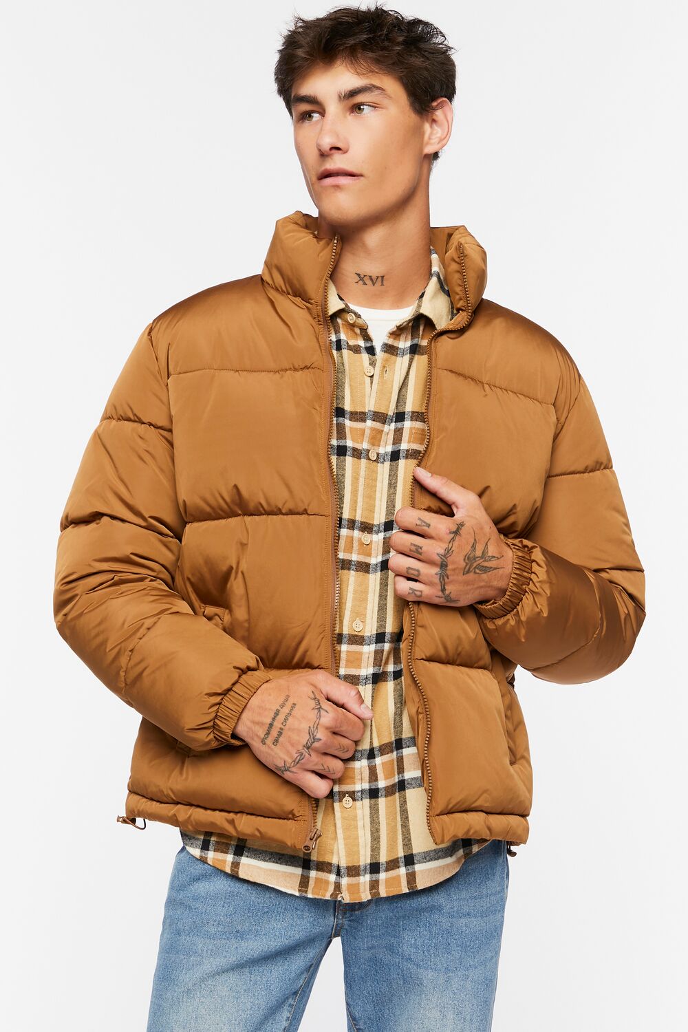  Forever 21 Quilted Puffer Jacket - black-swatch - Bonton
