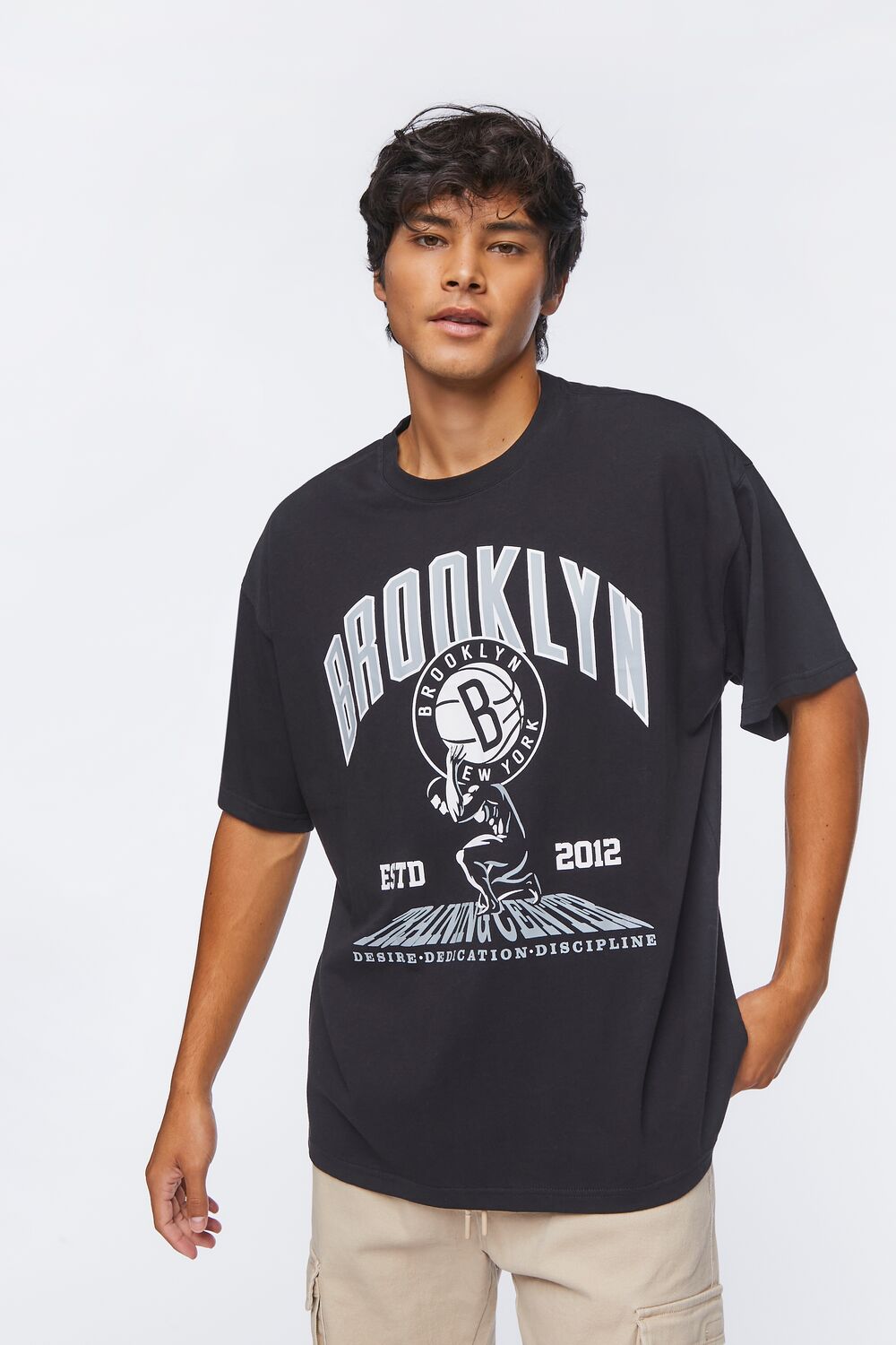  Forever 21 Brooklyn Nets Graphic Tee - black multi - Bonton