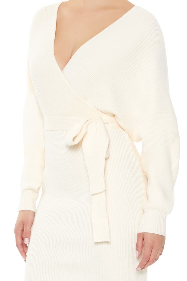  Forever 21 Surplice Midi Sweater Dress - vanilla - Bonton