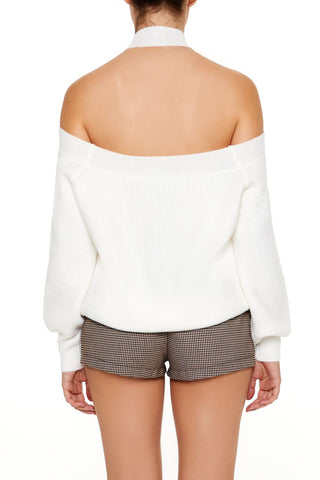 Crisscross Off-the-Shoulder Sweater