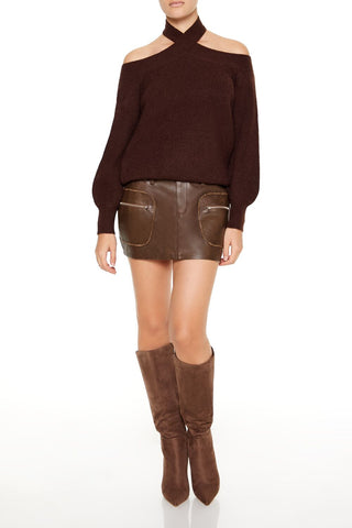 Crisscross Off-the-Shoulder Sweater