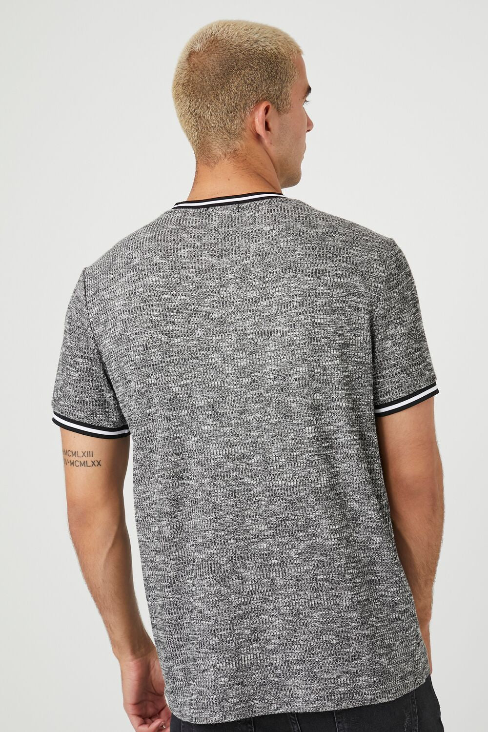  Forever 21 Marled Ringer Tee - light grey multi - Bonton
