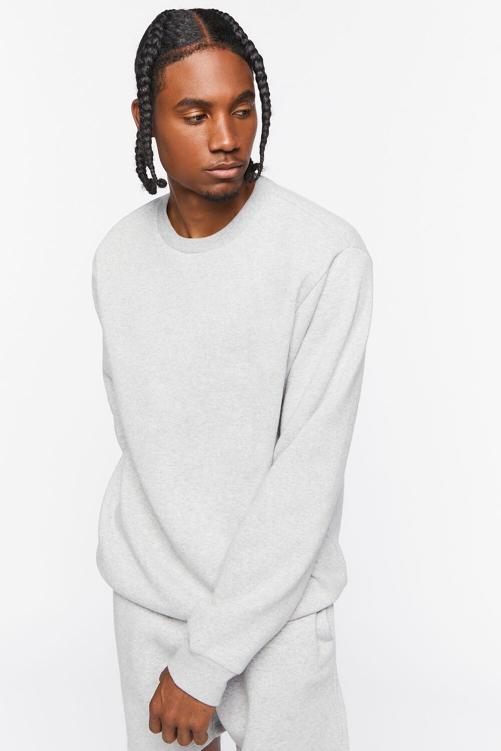  Forever 21 Fleece Crew Sweatshirt - heather grey - Bonton